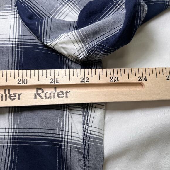 GRAYSON The Hero Shirt Size 4 Large Blue White Plaid Button Long Sleeve Cotton - Picture 8 of 15
